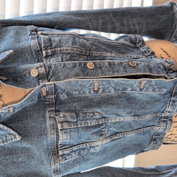 Zara Blue Jean Jacket Cropped Classic Design XL EUC - Picture 5 of 6